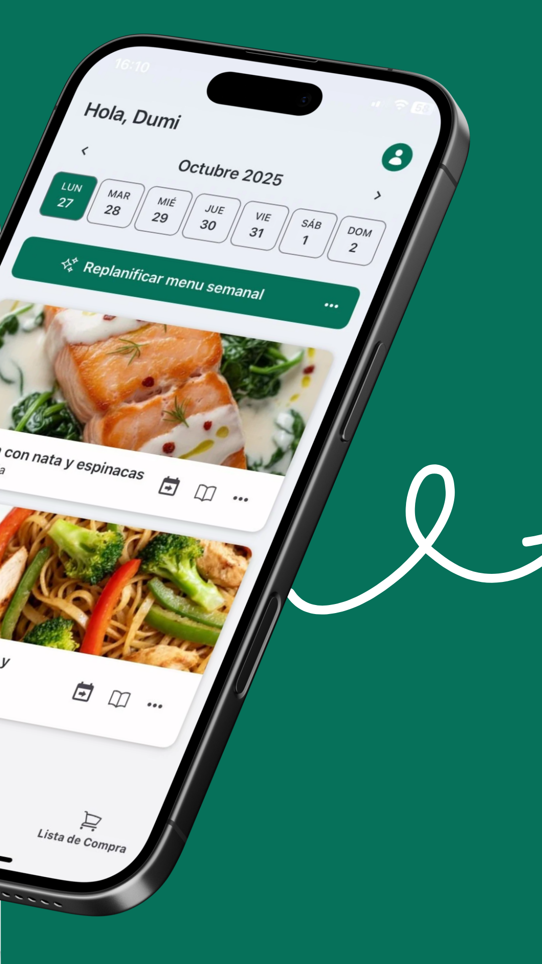 Directorio de platos guardados en Mealer